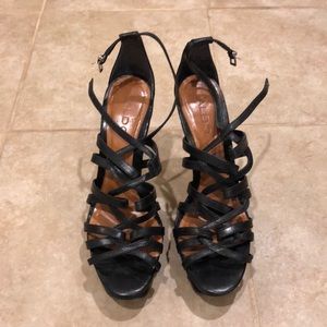 Black Aldo Strappy Heels Sz 9
